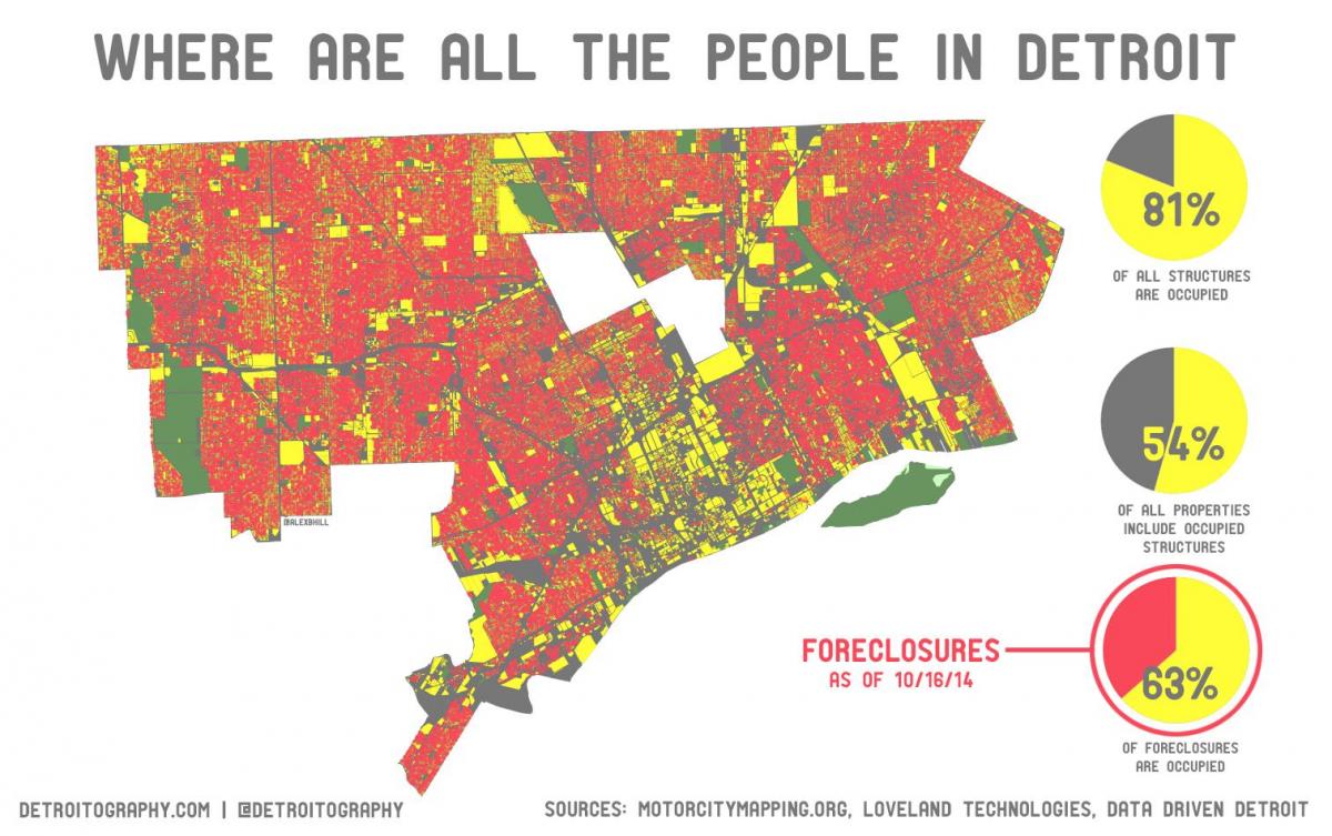 Detroit população mapa