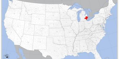 Detroit localização no mapa