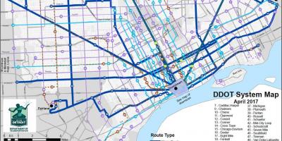 Mapa de Detroit de Ônibus