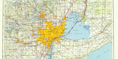 Detroit, nos eua mapa