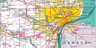 Mapa do subúrbio de Detroit
