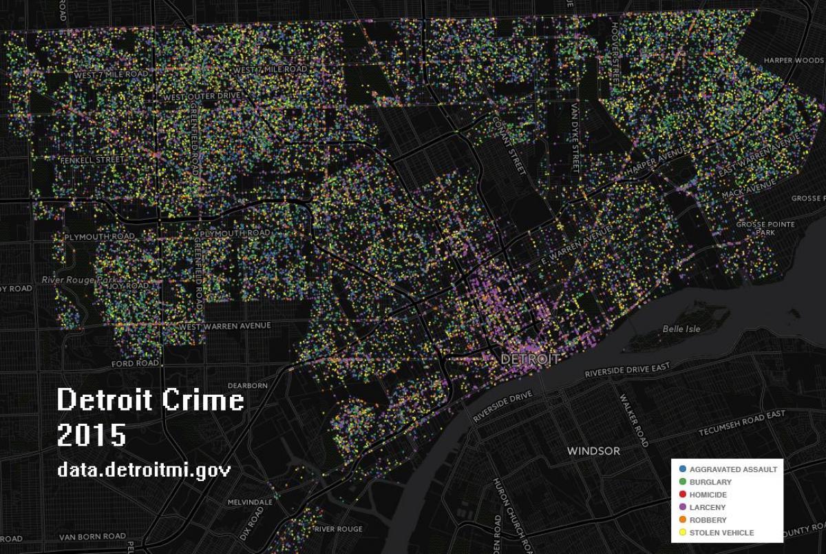 Detroit crime mapa