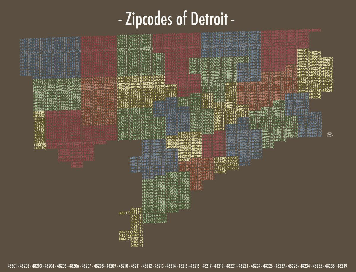 cep mapa de Detroit