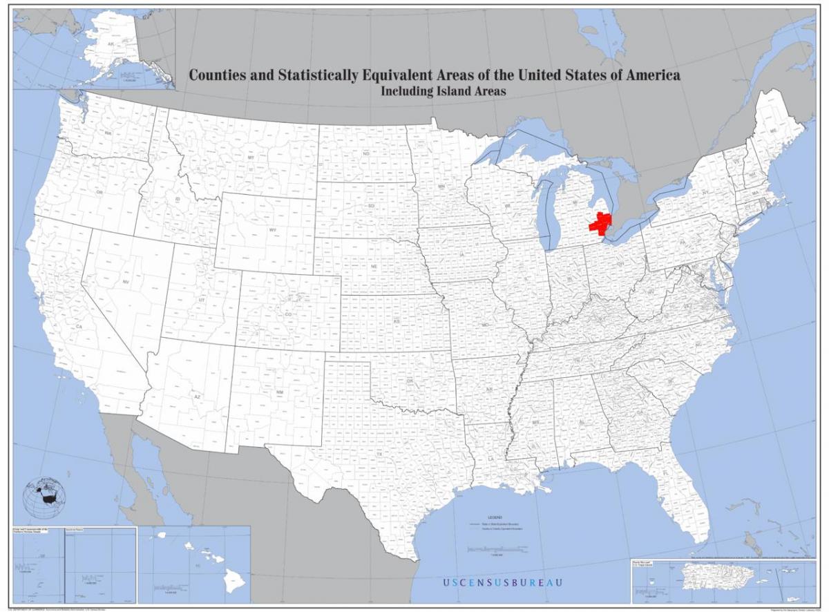 Detroit localização no mapa