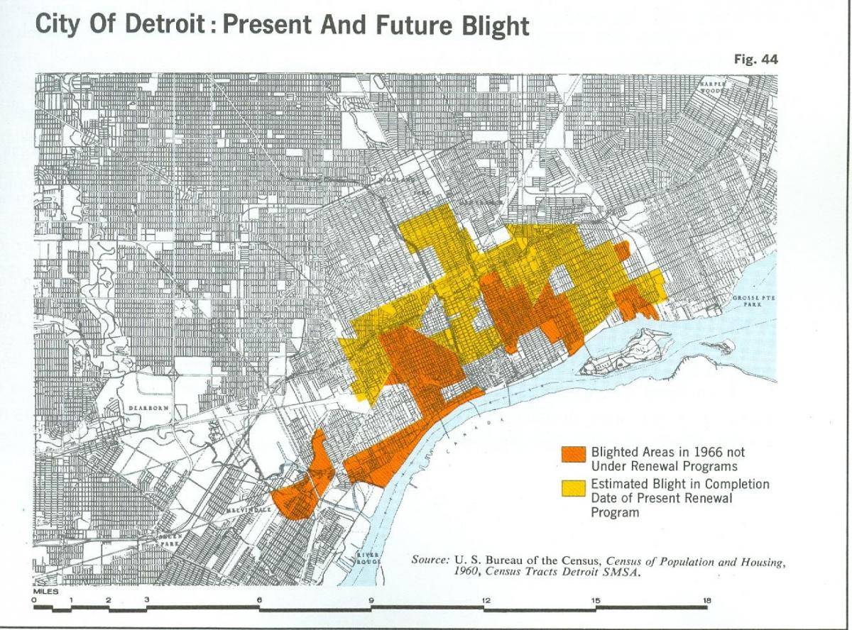 mapa de Detroit praga