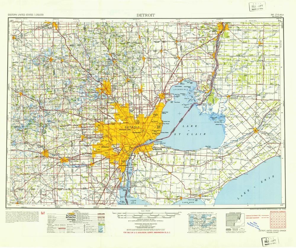 Detroit, nos eua mapa