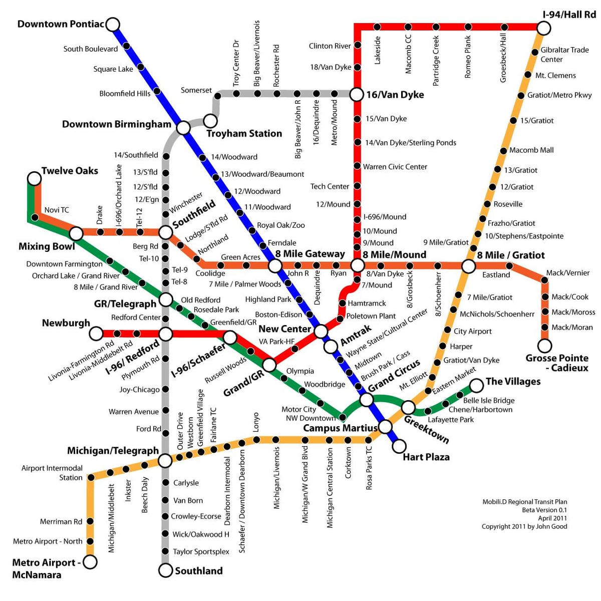 Detroit trânsito mapa
