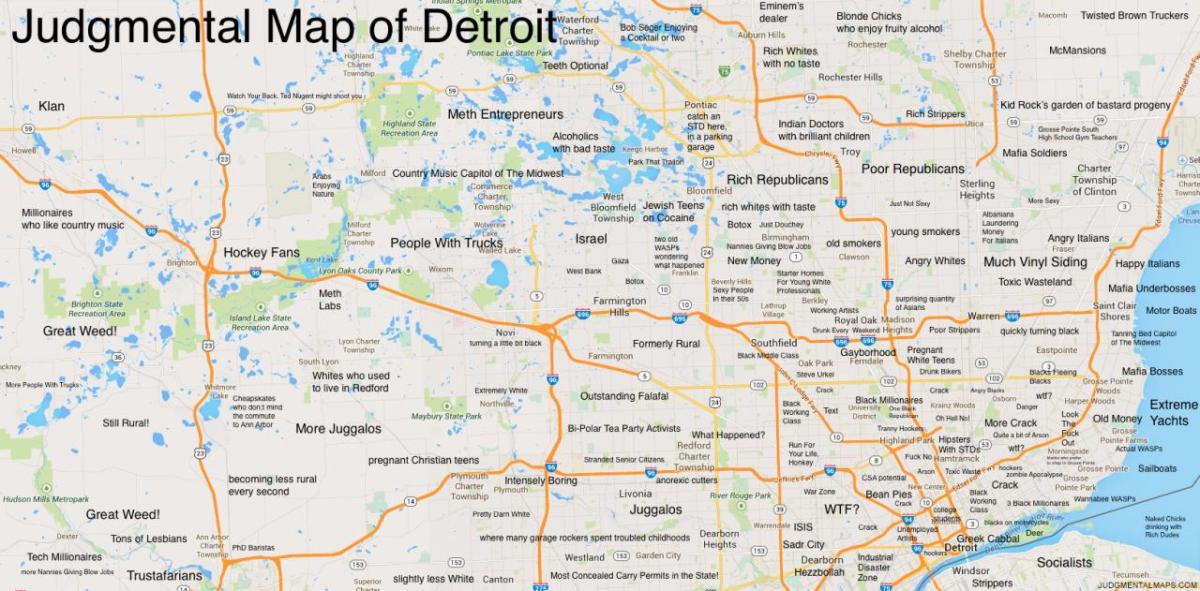 julgamento mapa de Detroit
