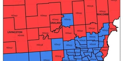 Mapa da área de Detroit