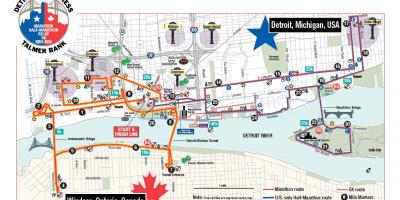 Mapa de Detroit maratona